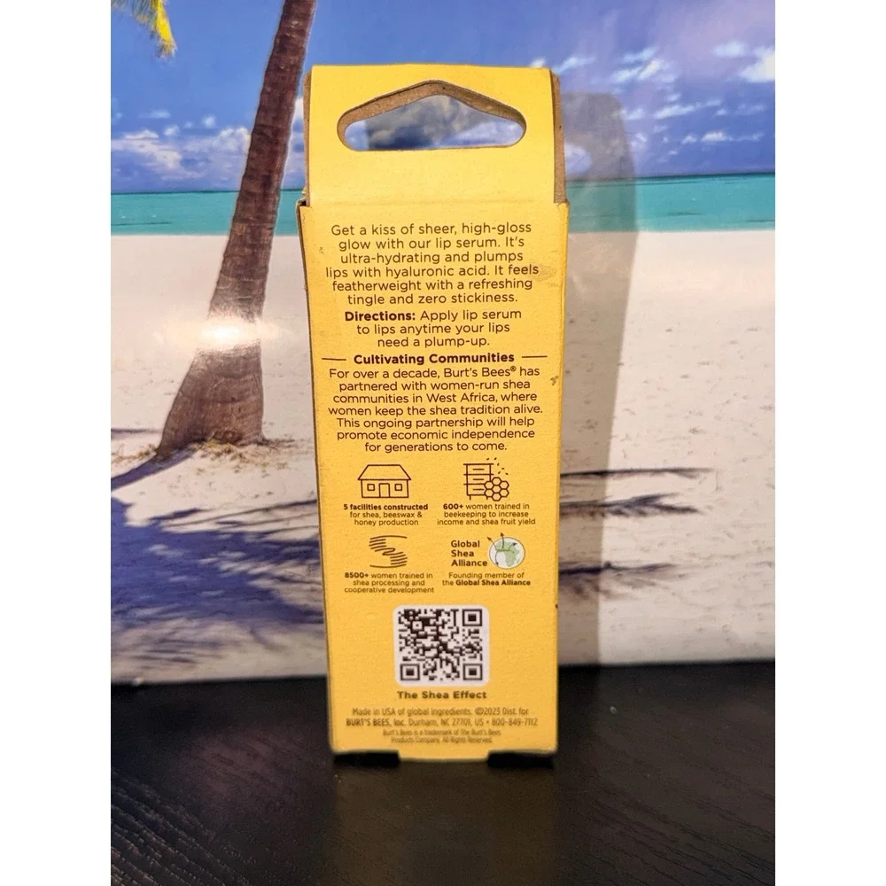 Burt's Bees Shea + Hyaluronic Acid Plumping Lip Serum Clear 0.27 fl oz New Box